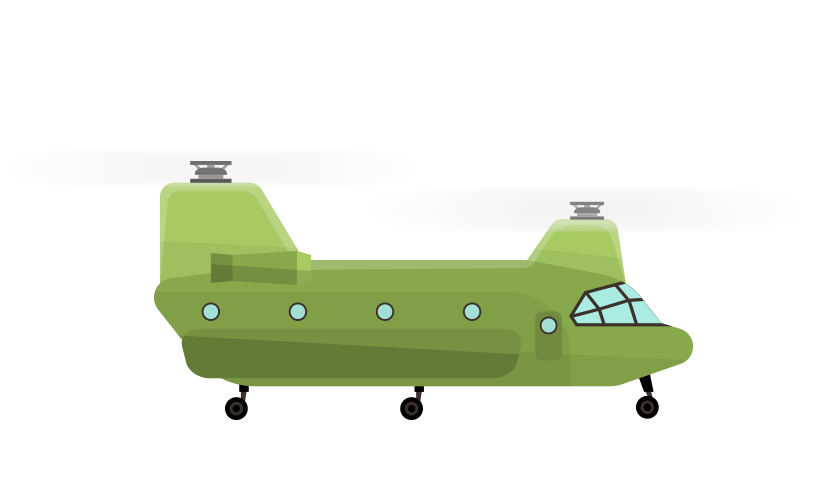 Helicopter that will carry the projector