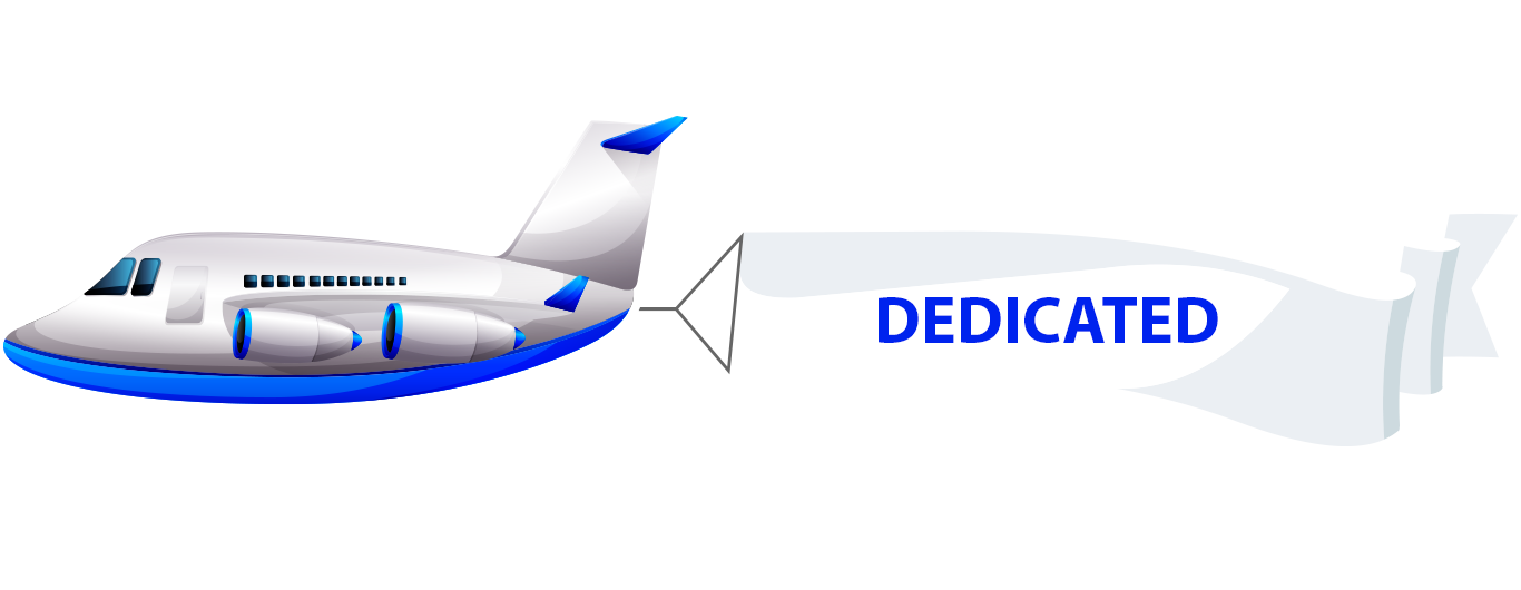 Plane displaying Dedicated